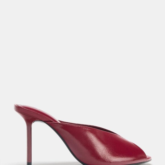 BNWT ZARA OPE N TOE SANDALS Burgundy Red 36 - Picture 3 of 6